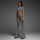 High Waist Flared Two-Piece Sport suit